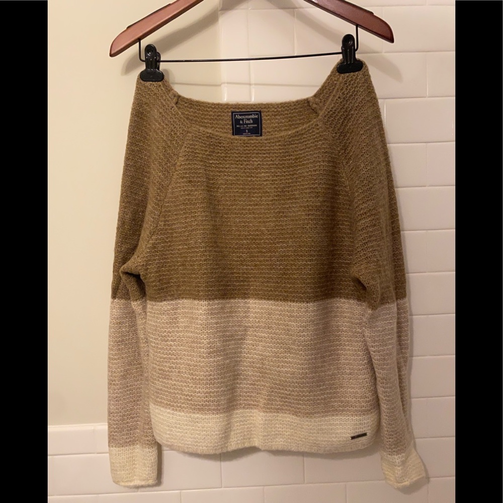 A&F Wide Neck Multi-Colored Sweater, Size Small.  Runs a little large.